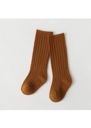 Baby Girls Socks Soft Cotton Knee High Socks Kids Boys Solid Color Socks Leg Warmers 2021 Spring Autumn