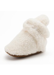 Baby Socks Winter Baby Boy Girl Socks Soft Fluff Toddler Shoes First Walkers Anti Slip Warm Newborn Infant Crib Shoes Moccasin