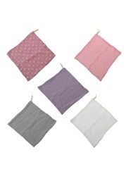 5pcs baby towels muslin cloth hand face wipes saliva bib handkerchief towel