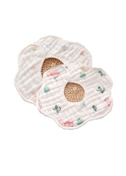 2Pcs 360 Degrees Rotating 8 Layer Cotton Infant Baby Bibs Cute Various Printed Waterproof Soft Comfortable Saliva Towel Baby Bib