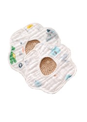 2Pcs 360 Degrees Rotating 8 Layer Cotton Infant Baby Bibs Cute Various Printed Waterproof Soft Comfortable Saliva Towel Baby Bib