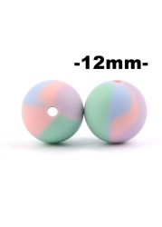 luvka 12mm 100pcs Silicone Beads Round Teether Baby Nursing Pendant Pacifier Clip Oral Care BPA Free Food Grade Colorful