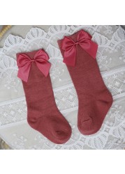 New Brand Baby Toddlers Socks Autumn Winter Children Girls Knee High Long Sock Cotton Big Bow Spanish Style Kids Floor Socks