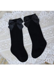 New Brand Baby Toddlers Socks Autumn Winter Children Girls Knee High Long Sock Cotton Big Bow Spanish Style Kids Floor Socks