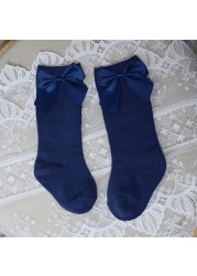 New Brand Baby Toddlers Socks Autumn Winter Children Girls Knee High Long Sock Cotton Big Bow Spanish Style Kids Floor Socks