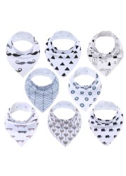 8pcs Civarua Kids Baby Bibs Newborn Baby Bandana Drool Bibs Super Soft Bandana Bibs for Boys and Girls 100% Organic Cotton Bibs