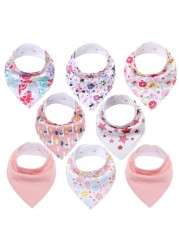 8pcs Civarua Kids Baby Bibs Newborn Baby Bandana Drool Bibs Super Soft Bandana Bibs for Boys and Girls 100% Organic Cotton Bibs