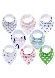 8pcs Civarua Kids Baby Bibs Newborn Baby Bandana Drool Bibs Super Soft Bandana Bibs for Boys and Girls 100% Organic Cotton Bibs