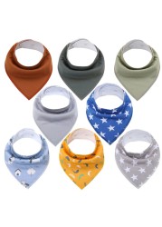 8pcs Civarua Kids Baby Bibs Newborn Baby Bandana Drool Bibs Super Soft Bandana Bibs for Boys and Girls 100% Organic Cotton Bibs