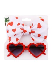 2pcs Newborn Photography Props Sunglasses Headband Set Baby Infant Photo Hair Band Glasses Sunglasses Kit