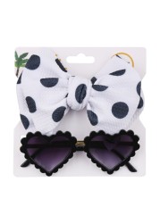 2pcs Newborn Photography Props Sunglasses Headband Set Baby Infant Photo Hair Band Glasses Sunglasses Kit