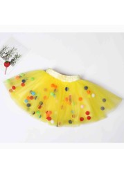 2022 New Arrival Infant Mulity Colorful Tulle Tutu Skirt Pom Pom Princess Mini Dress Children's Clothing Pettiskirt Girl Clothes