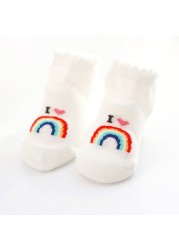 Spring Autumn Baby Cotton Socks Soft Cute Love Mama Girls Boys Floor Socks for 0-6 Months Newborn Baby Stripe Newborn Stuff