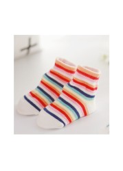 Spring Autumn Baby Cotton Socks Soft Cute Love Mama Girls Boys Floor Socks for 0-6 Months Newborn Baby Stripe Newborn Stuff