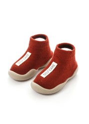 Unisex Baby Shoes First Shoes Baby Walkers Toddler First Walker Baby Girl Kids Soft Rubber Sole Baby Shoes Knit Socks Anti-slip