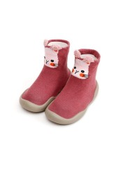 Unisex Baby Shoes First Shoes Baby Walkers Toddler First Walker Baby Girl Kids Soft Rubber Sole Baby Shoes Knit Socks Anti-slip