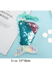 Girls Little Mermaid Party Accessories Necklace Ring Earrings Bracelet Kids Toy Birthday Gift Magic Embroidery Shoulder Bag Headband