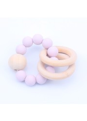 Pacifier Clip Baby Girls Silicone Teething Beads Paci Holder Clips Soothie Teether Toy Chewbeads Birthday Baby Shower Gift 2022