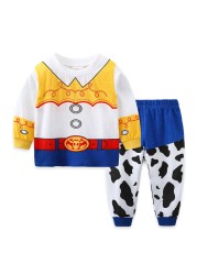 Children's Clothing Pajamas Set Toy Story 2 3 Buzz Lightyear Sets Cartoon Wood Pajamas Cotton Long Sleeve Sleepwear Christmas Gift