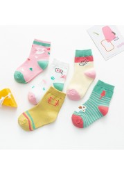 5pairs/lot Autumn Winter Children Cartoon Bear Socks Baby Cute Trendy Cotton Print Socks Comfortable Girls Boys Sports Socks Hot