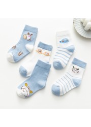 5pairs/lot Autumn Winter Children Cartoon Bear Socks Baby Cute Trendy Cotton Print Socks Comfortable Girls Boys Sports Socks Hot