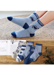 5pairs/lot Autumn Winter Children Cartoon Bear Socks Baby Cute Trendy Cotton Print Socks Comfortable Girls Boys Sports Socks Hot