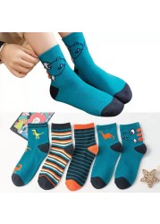 5pairs/lot Autumn Winter Children Cartoon Bear Socks Baby Cute Trendy Cotton Print Socks Comfortable Girls Boys Sports Socks Hot