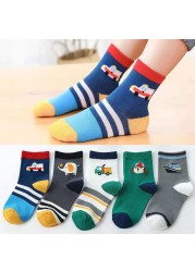 5pairs/lot Autumn Winter Children Cartoon Bear Socks Baby Cute Trendy Cotton Print Socks Comfortable Girls Boys Sports Socks Hot