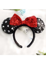 2022 Mickey Ears Headphone Black White Red Heart Headband For Kids Adults Enchanted Tiki Room Headset