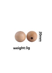 100pcs Wooden Teething Accessories 10-30mm Wooden Teether Chewing Round Beads DIY Craft Jewelry Eco-friendly Beech