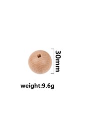 100pcs Wooden Teething Accessories 10-30mm Wooden Teether Chewing Round Beads DIY Craft Jewelry Eco-friendly Beech