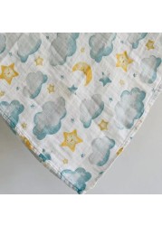 Bamboo Cotton Chiffon Bibs, 60 x 60cm, Multifunctional Burp Cloth Bibs, Soft Printed Baby Cloth