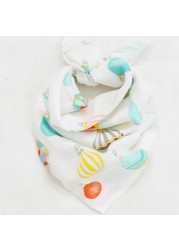 Bamboo Cotton Chiffon Bibs, 60 x 60cm, Multifunctional Burp Cloth Bibs, Soft Printed Baby Cloth