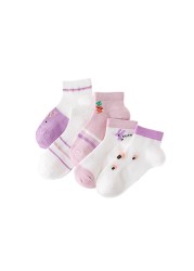 Soft Cotton Breathable Mesh Kids Socks Summer Short Tubes Baby Girls Socks New Born Boy Happy Socks Infant Clothes 5 Pairs