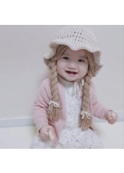 Winter Soft Warm Cute Big Braid Wig Kids Girls Princess Hat Toddler Children Knitted Hat Christmas Xmas Party 48-52cm Hot