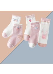 5 pairs soft cotton children socks cute cartoon print kids socks newborn baby boy socks casual girls boys socks 1 to 12 years