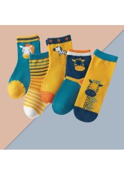 5 pairs soft cotton children socks cute cartoon print kids socks newborn baby boy socks casual girls boys socks 1 to 12 years