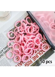 50/100pcs Colorful Girl Hairband Children Headband Small Elastic Hair Bands Scrunchy Baby Rubber Band Nylon Hair Accessories Toddler