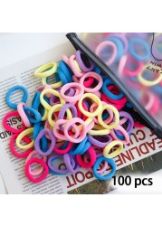 50/100pcs Colorful Girl Hairband Children Headband Small Elastic Hair Bands Scrunchy Baby Rubber Band Nylon Hair Accessories Toddler