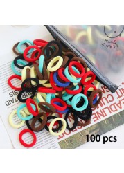 50/100pcs Colorful Girl Hairband Children Headband Small Elastic Hair Bands Scrunchy Baby Rubber Band Nylon Hair Accessories Toddler