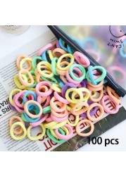 50/100pcs Colorful Girl Hairband Children Headband Small Elastic Hair Bands Scrunchy Baby Rubber Band Nylon Hair Accessories Toddler