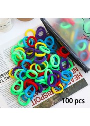 50/100pcs Colorful Girl Hairband Children Headband Small Elastic Hair Bands Scrunchy Baby Rubber Band Nylon Hair Accessories Toddler