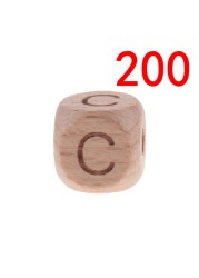 200pcs 12mm Beech Wooden Beads For Baby Wood Letters Bead Baby Teether Diy Beads With Silicone Teether Letters Alphabet