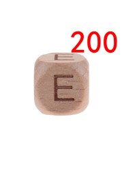 200pcs 12mm Beech Wooden Beads For Baby Wood Letters Bead Baby Teether Diy Beads With Silicone Teether Letters Alphabet