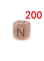 200pcs 12mm Beech Wooden Beads For Baby Wood Letters Bead Baby Teether Diy Beads With Silicone Teether Letters Alphabet