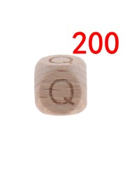 200pcs 12mm Beech Wooden Beads For Baby Wood Letters Bead Baby Teether Diy Beads With Silicone Teether Letters Alphabet