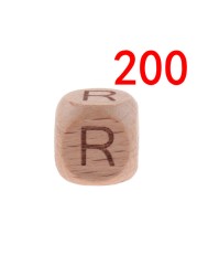 200pcs 12mm Beech Wooden Beads For Baby Wood Letters Bead Baby Teether Diy Beads With Silicone Teether Letters Alphabet