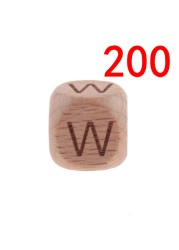 200pcs 12mm Beech Wooden Beads For Baby Wood Letters Bead Baby Teether Diy Beads With Silicone Teether Letters Alphabet