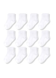 12Pairs/Lot Non-Slip Baby Socks with Grip for Boys Girls Baby Toddler Kids Anti-Slip Cotton Crew Socks 1-7Years