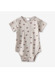 infant baby boy girl romper spring summer newborn cute printed jumpsuit casual short sleeve baby boy outfits clothes